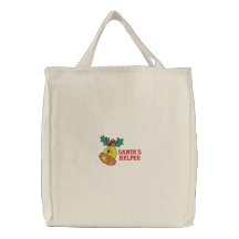 Le sac brodé par aide de Père Noël