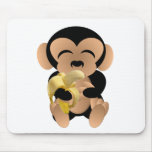 Le singe avec une banane tapis de souris