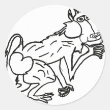 LE SINGE.jpg Autocollant Rond