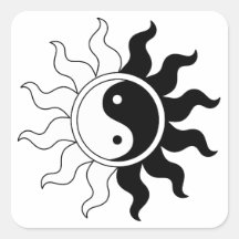 Le soleil de yang de Yin Sticker Carré