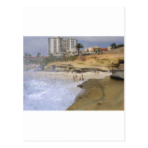 Le surf échoue des ressacs La Jolla Cartes Postales