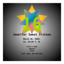 Le sweet sixteen Invitation-Cust. d'étoile le plus