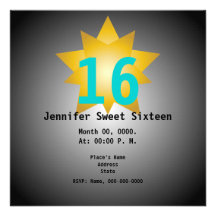 Le sweet sixteen Invitation-Cust. d'étoile le plus