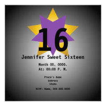 Le sweet sixteen Invitation-Cust. d'étoile le plus