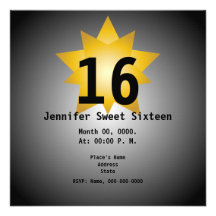 Le sweet sixteen Invitation-Cust. d'étoile le plus