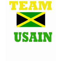 le T-shirt noir des femmes de boulon d'usain