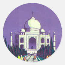 ~ le Taj Mahal d'Âgrâ Autocollant Rond