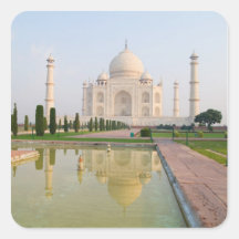 Le Taj Mahal paisible tranquille au lever de solei Stickers Carrés