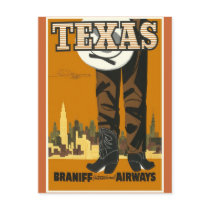 Le Texas - art vintage d'affiche de voyage