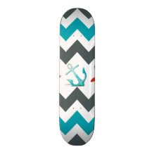 Le thème nautique Chevron de plage ancre des étoil Skateboards Personnalisés