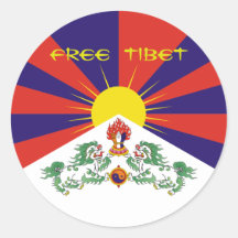 Le Thibet/drapeau tibétain. Le Thibet libre Adhésif Rond
