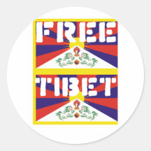 Le Thibet libre ! Autocollants Ronds