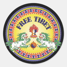Le Thibet libre rond Autocollants