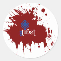 Le Thibet libre sanglant Adhésif Rond