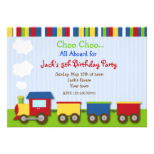Le train de Choo Choo forme des invitations de fêt