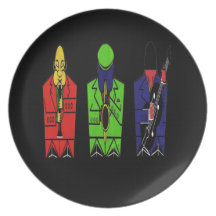 "Le TRIO de JAZZ " Assiette Pour Soirée