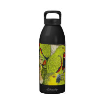 Le vert lunatique de nature Parrots le motif d'ois Bouteille D'eau