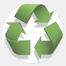 le vert réutilisent le symbole autocollants ronds