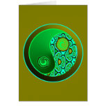 Le vert tourbillonne Yin Yang Cartes De Vœux