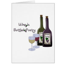 Le vin est collection mis en bouteille de poésie carte de vœux