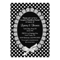 Le wedding shower chic du couple noir et blanc invitations