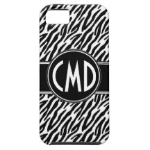 Le ZÈBRE d'INITIALES de MONOGRAMME BARRE la caisse iPhone 5 Case