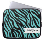 Le zèbre turquoise barre la douille d'ordinateur p housse pour  ordinateur portable