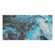 L'eau de gris bleu cartes avec photo