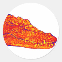 L'ÉCLAT D'ALLIGATORS AUTOCOLLANT ROND