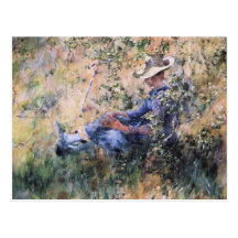 Lecture sous un Hawthorne fleurissant Bush Cartes Postales