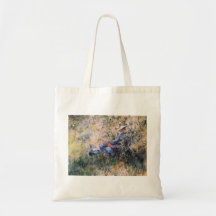 Lecture sous un Hawthorne fleurissant Bush Sacs En Toile