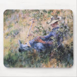 Lecture sous un Hawthorne fleurissant Bush Tapis De Souris