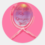 Leef het Leven volledig: Het Roze Lint van Kanker  Sticker