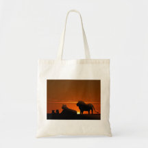 leeuw familie canvas tassen