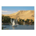 L'Egypte, Assouan, le Nil, voiliers de Felucca, 2 Carte De Vœux