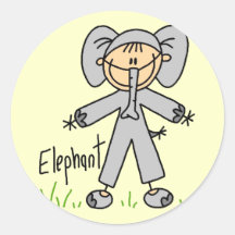 L'éléphant habillent le T-shirts et les cadeaux Adhésifs Ronds