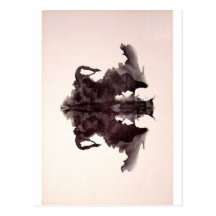 L'encre d'essai de Rorschach éponge la peau d'anim Cartes Postales