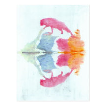 L'encre d'essai de Rorschach éponge l'animal du pl Cartes Postales