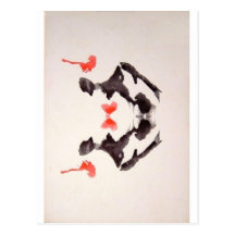 L'encre d'essai de Rorschach éponge le plat 3 deux Cartes Postales