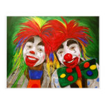 L'enfant fait le clown peinture carte postale