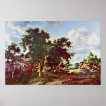 L'entrée par Hobbema Meindert (la meilleure qualit Affiches