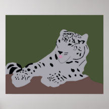 Léopard de neige avec l'affiche de langue