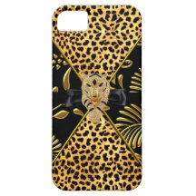léopard de noir d'or de Coque-Compagnon de l'iPhon Coque Case-Mate iPhone 5