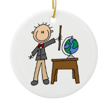 Leraar met Wereldbol ornamenten