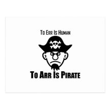 L'erreur est humaine à Arr est le pirate Carte Postale