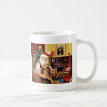 Les Airedales de Père Noël Mugs À Café