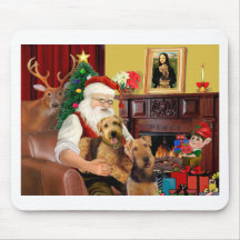 Les Airedales de Père Noël Tapis De Souris