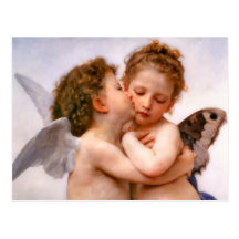 Les anges embrassent d'abord, Bouguereau Carte Postale