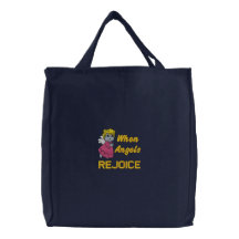 Les anges se réjouissent le sac brodé