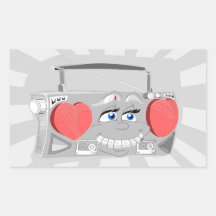 Les années 80 de caisson de basses sticker rectangulaire